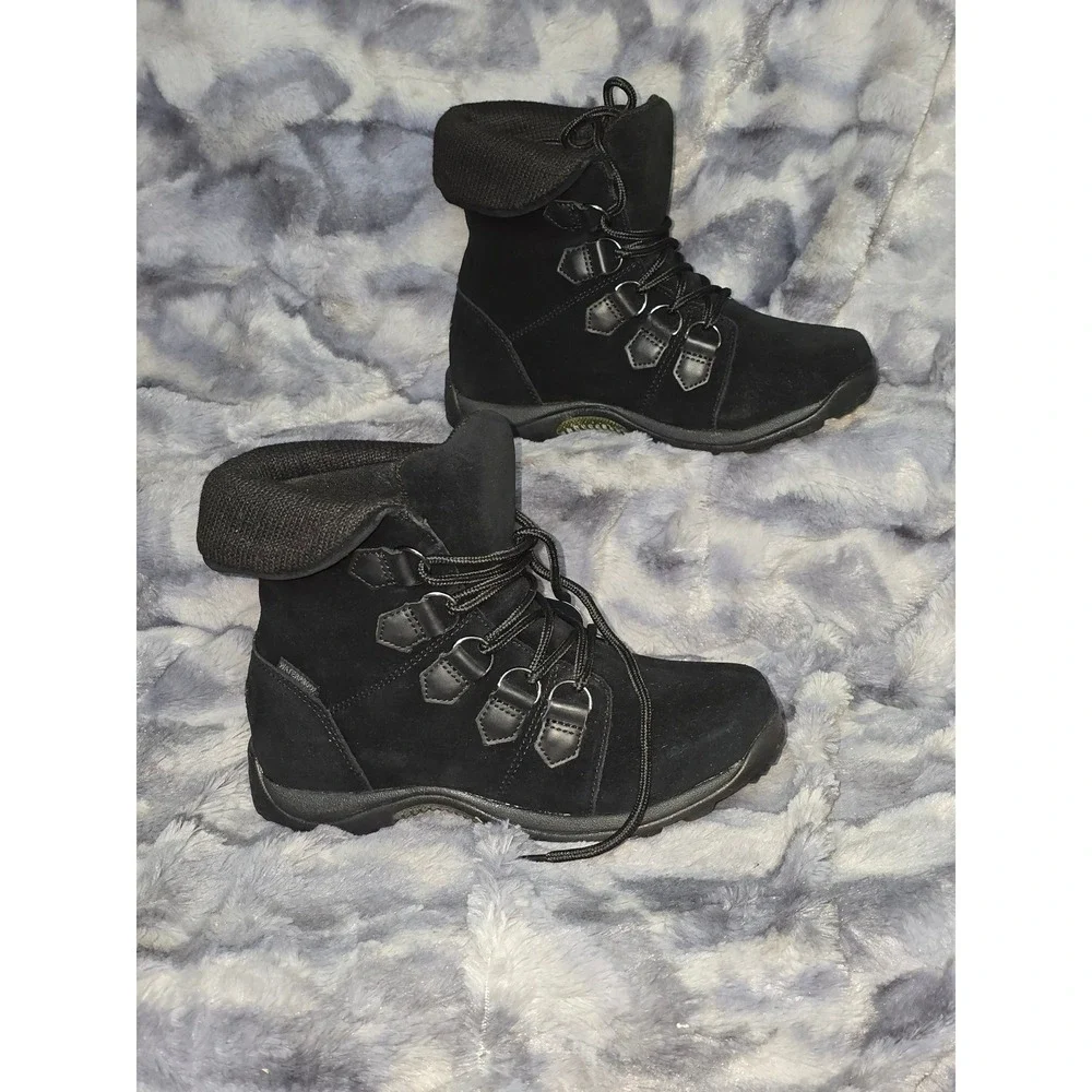 NWT Baffin‎ Women's Verbier Snow Boot Black Suede Lace Up Size 7